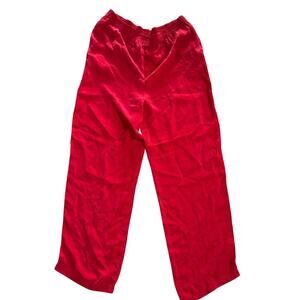 Vintage Carole Little Red Rayon Pants (Silk Feel) - Size 12